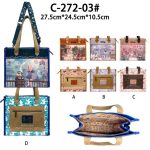 Bolso Shopper Sintético con Diseño de Muñeca y Bolsillo Trasero con Cierre de Cremallera para Mujer