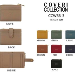 Tarjetero-Monedero Sintético Coveri Collection para Mujer con Mini Solapa de Botón y Cremallera-All- Mayorista España