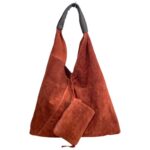 Amplio Bolso de Hombro de Piel de Serraje para Mujer con Monedero Extra - Imagen 12