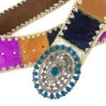 Bonito Cinturón Único en Piel Artesanal Estilo Patchwork Hippie Mujer con Diseño Exclusivo - Imagen 17