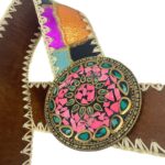 Bonito Cinturón Único en Piel Artesanal Estilo Patchwork Hippie Mujer con Diseño Exclusivo - Imagen 18