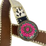 Bonito Cinturón Único en Piel Artesanal Estilo Patchwork Hippie Mujer con Diseño Exclusivo - Imagen 16