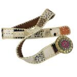 Bonito Cinturón Único en Piel Artesanal Estilo Patchwork Hippie Mujer con Diseño Exclusivo - Imagen 4