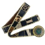 Bonito Cinturón Único en Piel Artesanal Estilo Patchwork Hippie Mujer con Diseño Exclusivo - Imagen 5