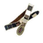 Bonito Cinturón Único en Piel Artesanal Estilo Patchwork Hippie Mujer con Diseño Exclusivo - Imagen 6