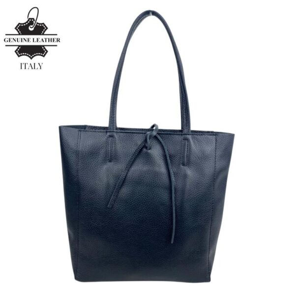 Bolso de Mano en Piel Italiana para Mujer con Asas Cortas, Cierre de Cremallera y Bolsillo Interno - Imagen 4