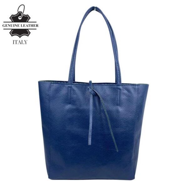 Bolso de Mano en Piel Italiana para Mujer con Asas Cortas, Cierre de Cremallera y Bolsillo Interno - Imagen 11