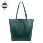 Bolso de Mano en Piel Italiana para Mujer con Asas Cortas, Cierre de Cremallera y Bolsillo Interno - Imagen 5