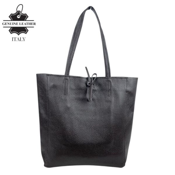 Bolso de Mano en Piel Italiana para Mujer con Asas Cortas, Cierre de Cremallera y Bolsillo Interno - Imagen 6