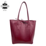 Bolso de Mano en Piel Italiana para Mujer con Asas Cortas, Cierre de Cremallera y Bolsillo Interno - Imagen 9