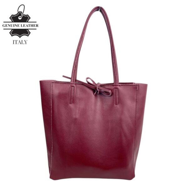 Bolso de Mano en Piel Italiana para Mujer con Asas Cortas, Cierre de Cremallera y Bolsillo Interno - Imagen 9