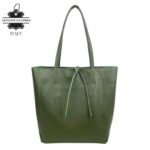 Bolso de Mano en Piel Italiana para Mujer con Asas Cortas, Cierre de Cremallera y Bolsillo Interno - Imagen 2