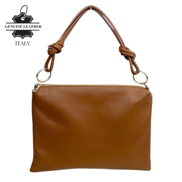Bolso de Mano en Piel Italiana con Cierre de Cremallera, Bolsillo Interno y Gran Calidad para Mujer - Imagen 8