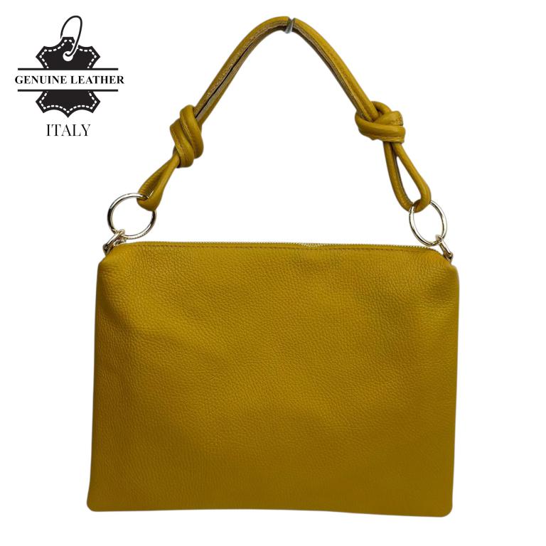 CG58025-Y Bolso de Mano en Piel Italiana con Cierre de Cremallera, Bolsillo Interno y Gran Calidad para Mujer - Imagen 1