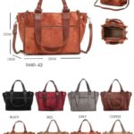Bolso de Mano Sintético tipo Shopper con 4 Asas y Multicompartimentos Exteriores para Mujer