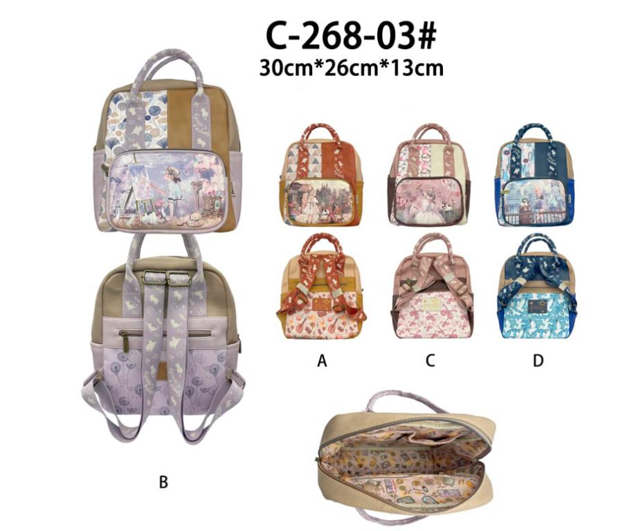 Mochila Sintética Muñeca Sweet Candy con Gran Capacidad, Bolsillo Trasero y Frontal para Mujer