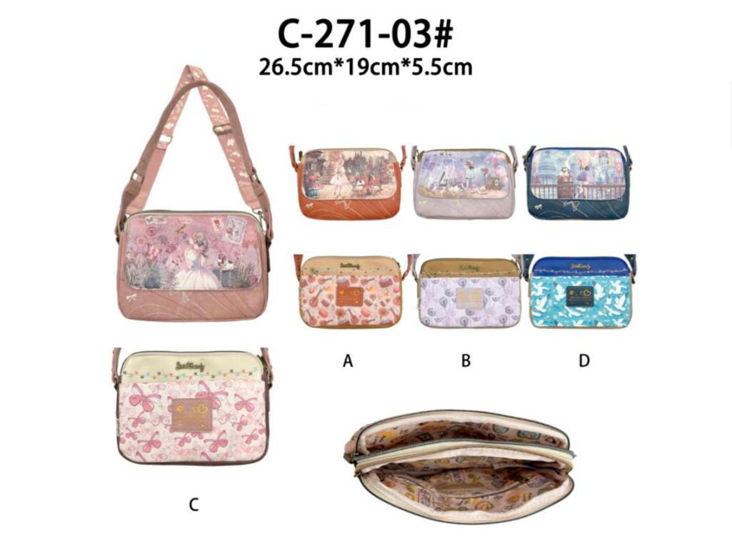 Bolso Bandolera Sintético con Muñeca Sweet Candy, Bolsillos Exteriores y 2 Compartimentos Mujer