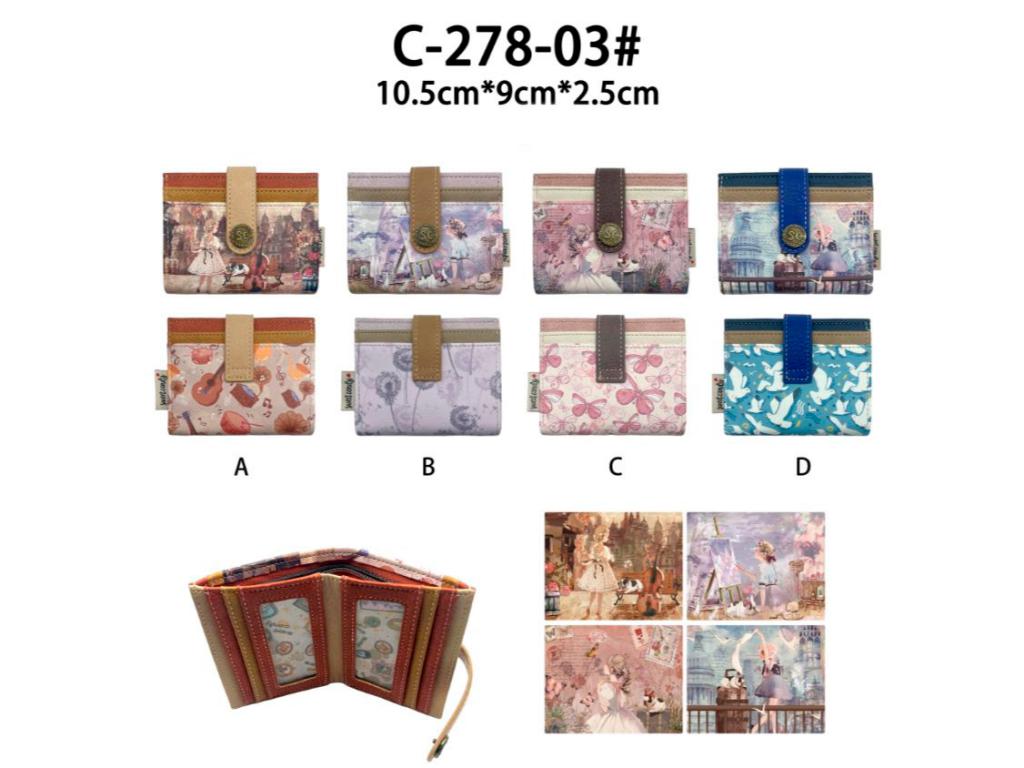 CGC278-03-All Monedero Compacto con Diseño Muñeca Sweet Candy, Caja y Espacio para Tarjetas de Mujer - Imagen 1