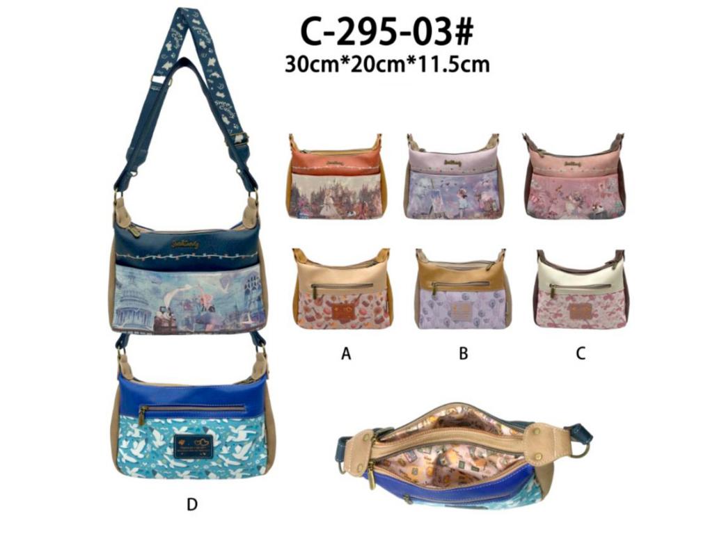 Bolso Sintético de Hombro con Diseño Muñeca Sweet Candy y 2 Compartimentos para Mujer