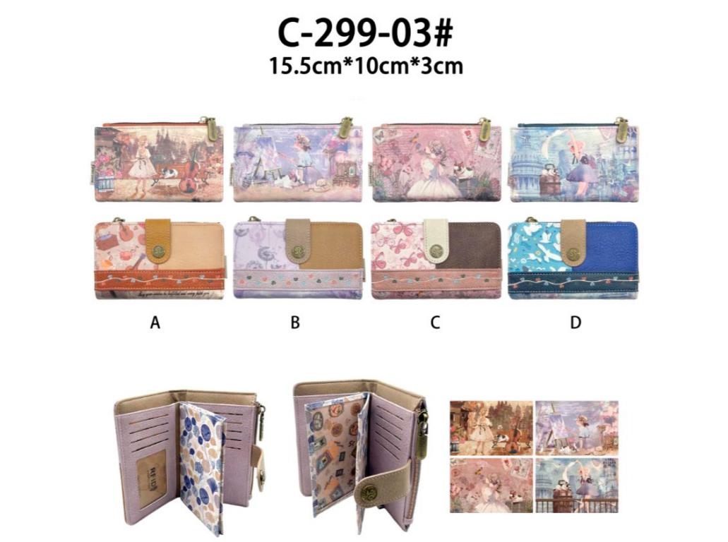 Monedero Sintético de Muñeca Sweet Candy con Caja, Cremallera y Espacio para Tarjetas