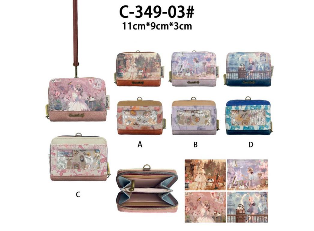 Cartera Sweet Candy con asa de mano con monedero para regalo