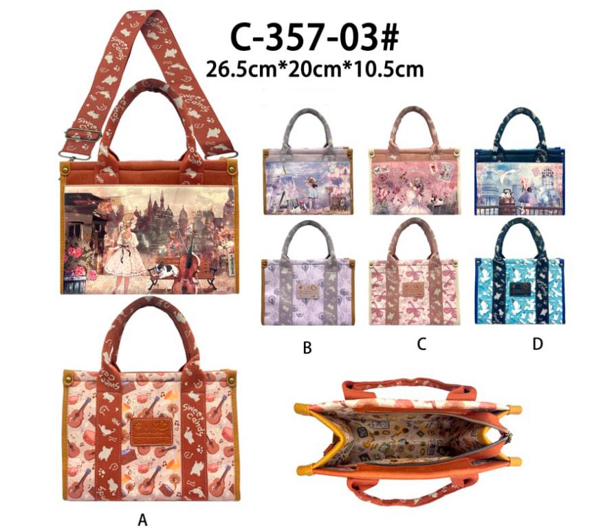 Bolso de Mano Sintético tipo Tote de Muñeca Sweet Candy con Bolsillo Frontal para Mujer