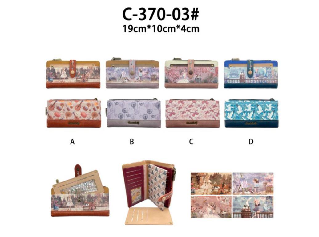 Cartera Sintética con Diseño de Muñeca Sweet Candy, Caja y Tarjetero Extraíble para Mujer