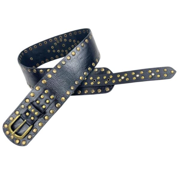 Cinturón Artesanal Exclusivo en Piel con Muchas Tachuelas Decorativas y Gran Calidad para Mujer - Imagen 3