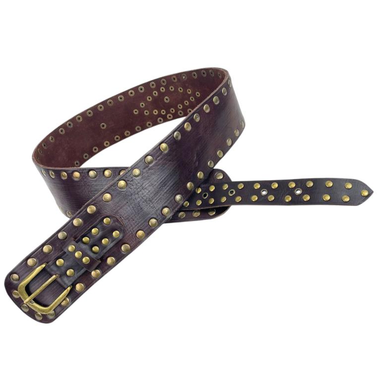 Cinturón Artesanal Exclusivo en Piel con Muchas Tachuelas Decorativas y Gran Calidad para Mujer