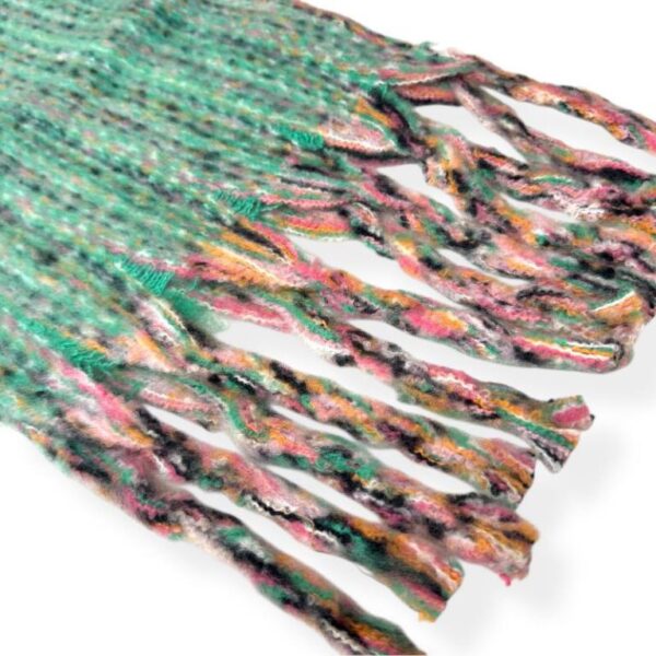Elegante Bufanda de Lana para Mujer con Flecos Multicolores y Precioso Diseño - Imagen 5