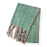 Elegante Bufanda de Lana para Mujer con Flecos Multicolores y Precioso Diseño