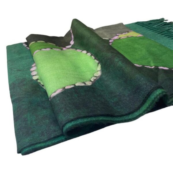 Alegre Bufanda de Lana para Mujer con Bonito Diseño de Círculos de Colores - Imagen 4