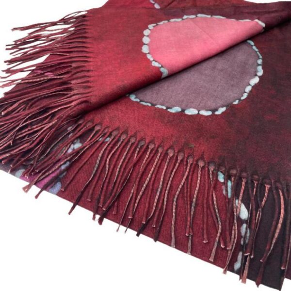 Alegre Bufanda de Lana para Mujer con Bonito Diseño de Círculos de Colores - Imagen 3