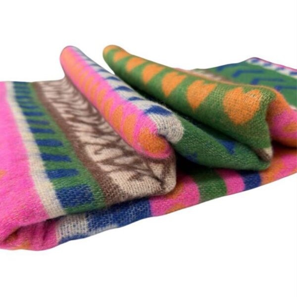 Bufanda de Lana y Algodón para Mujer con Diseño Multicolor, Vivos Colores y Gran Calidad - Imagen 3