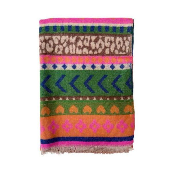 Bufanda de Lana y Algodón para Mujer con Diseño Multicolor, Vivos Colores y Gran Calidad - Imagen 4