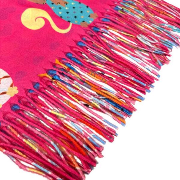 Alegre Bufanda de Mujer en Lana con Precioso Diseño Multicolor de Gatos y Gran Calidad - Imagen 5