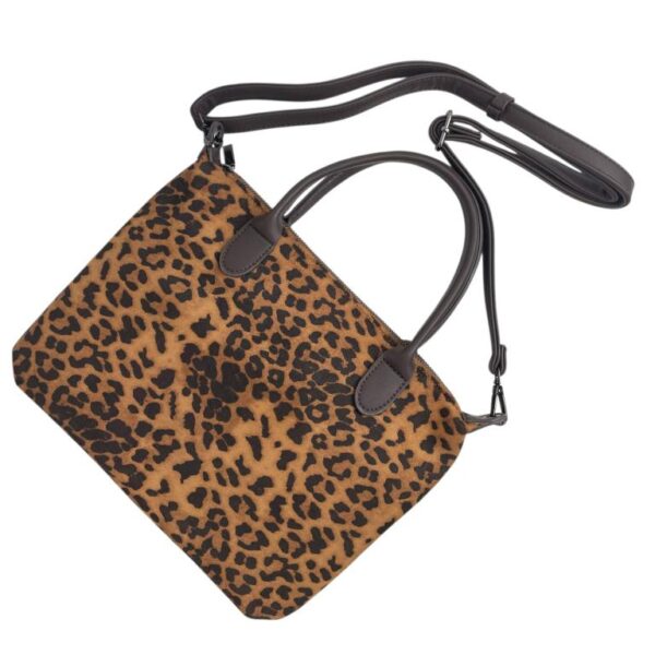 Bolso Bandolera Sintético de Mujer con Diseño Animal Print, 2 Asas Cortas y Cierre de Cremallera - Imagen 8