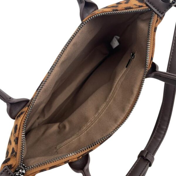 Bolso Bandolera Sintético de Mujer con Diseño Animal Print, 2 Asas Cortas y Cierre de Cremallera - Imagen 9