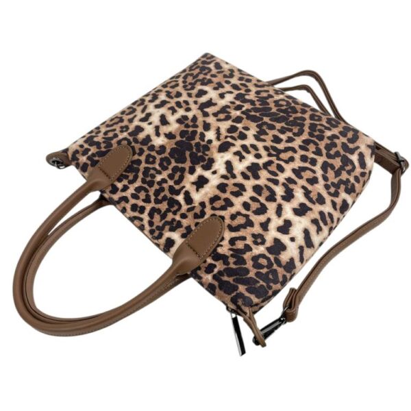 Bolso Bandolera Sintético de Mujer con Diseño Animal Print, 2 Asas Cortas y Cierre de Cremallera - Imagen 4