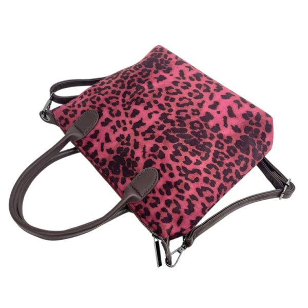 Bolso Bandolera Sintético de Mujer con Diseño Animal Print, 2 Asas Cortas y Cierre de Cremallera - Imagen 3