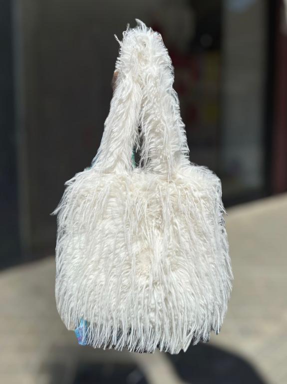 Bolso de Hombro Sintético con Pelito y 2 Asas Largas para Mujer