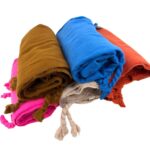 Preciosa Bufanda de Lana con Flecos Decorativos y Colores Lisos para Mujer-All- Mayorista España