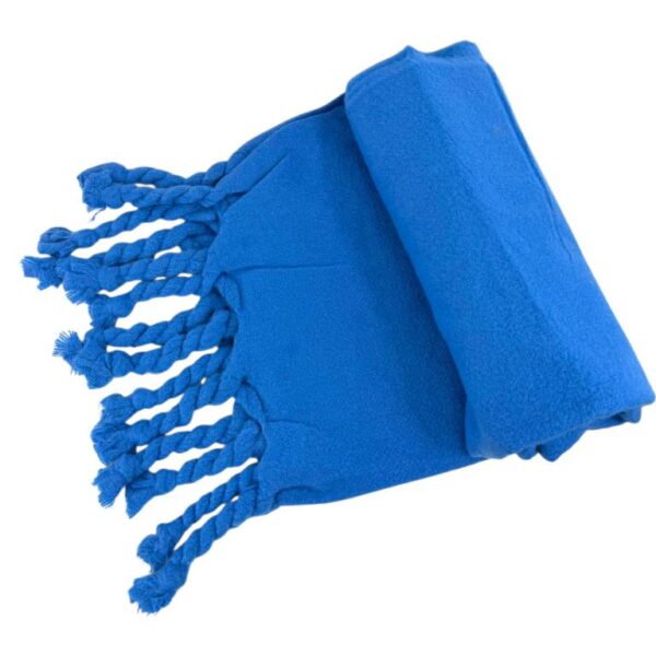 Preciosa Bufanda de Lana con Flecos Decorativos y Colores Lisos para Mujer-ElectricBlue- Mayorista España