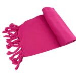 Preciosa Bufanda de Lana con Flecos Decorativos y Colores Lisos para Mujer