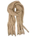 Bufanda Calentita de Gran Calidad con Tejido de Peluche y Flecos Decorativos para Mujer