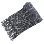 Alegre Bufanda de Lana con Diseño Animal Print, Flecos Decorativos y Bonito Estilo para Mujer - Imagen 4