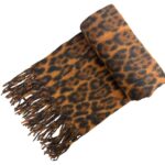 Alegre Bufanda de Lana con Diseño Animal Print, Flecos Decorativos y Bonito Estilo para Mujer - Imagen 3