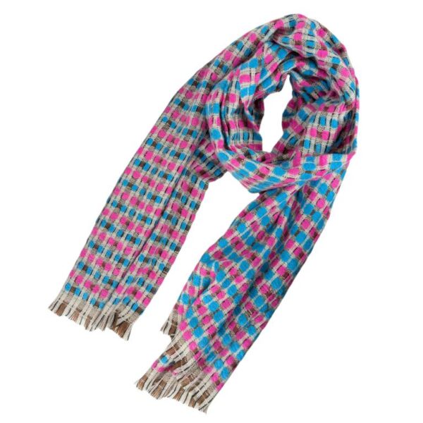 Bufanda de Lana y Cashmere de Mujer con Bonito Diseño de Cuadrados Perfecta para Regalo - Imagen 7