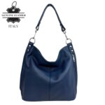 Bolso de Hombro Tipo Hobo en Piel Italiana con Bolsillo Frontal Vertical y Asa Extraíble para Mujer - Imagen 8