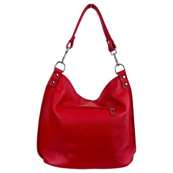 Bolso de Hombro Tipo Hobo en Piel Italiana con Bolsillo Frontal Vertical y Asa Extraíble para Mujer - Imagen 16